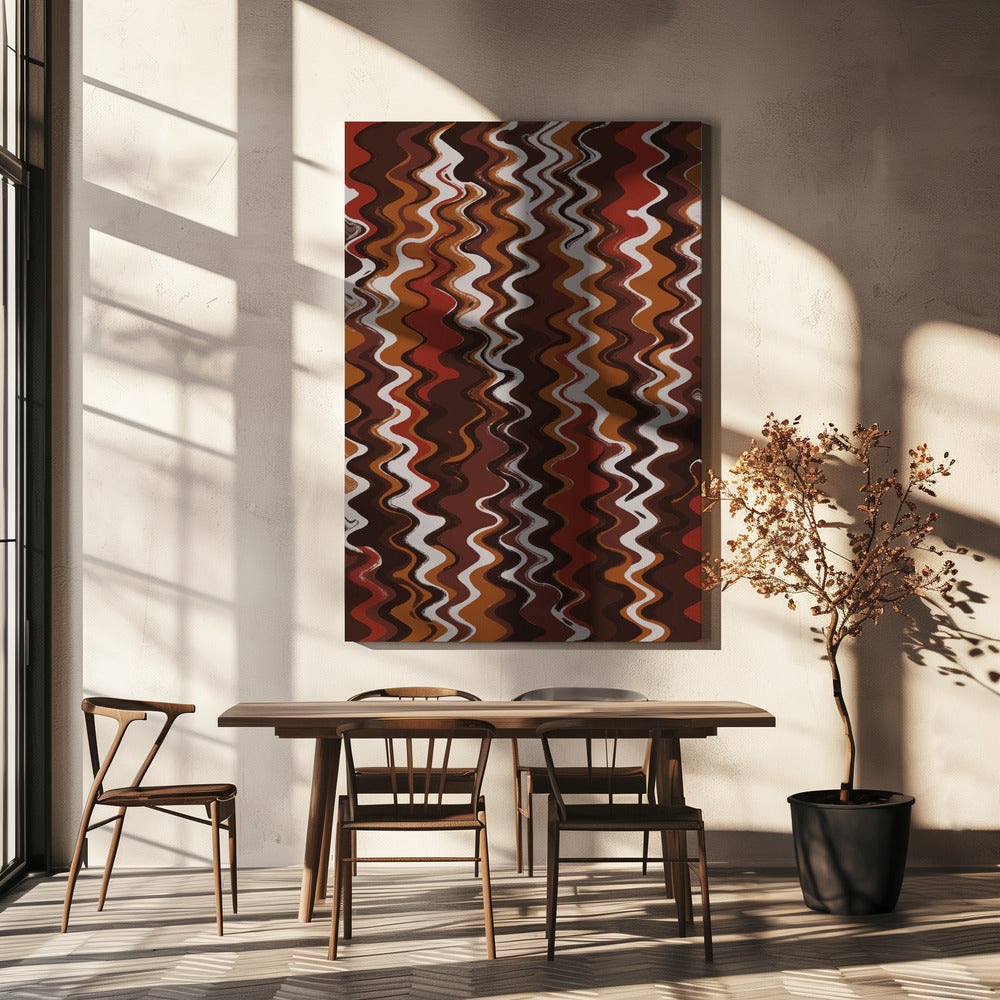 Crimson Wavescape | Canvas