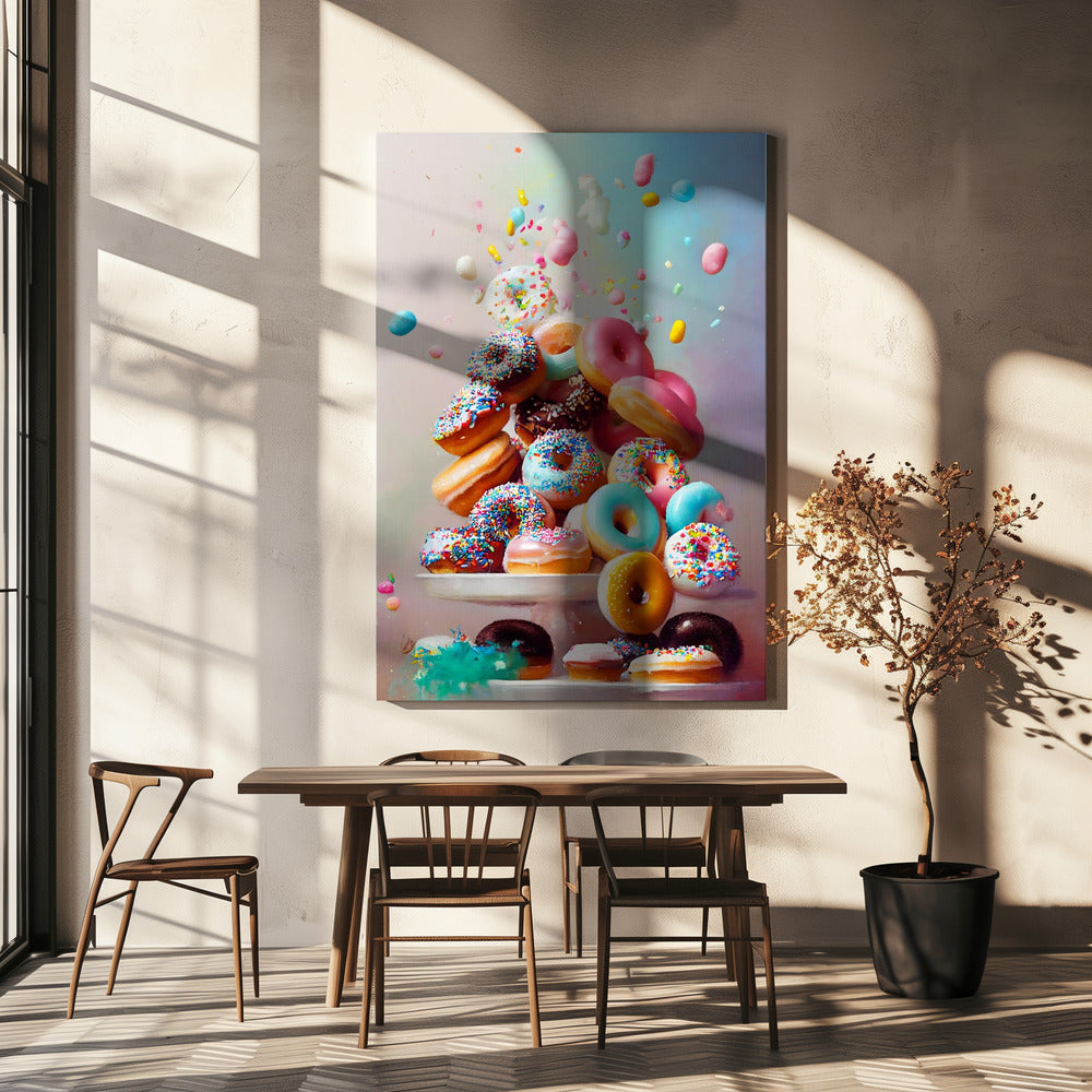Colorful Donut Cascade | Canvas