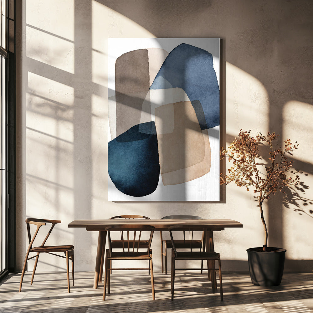 Blue Brown Blocks | Canvas