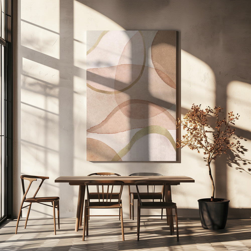 Blush and Brown Abstract | Canvas