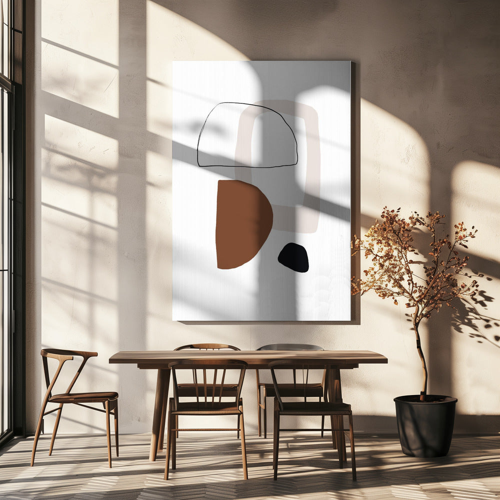 Minimalist Geometric Shapes in Earthy Tones | Canvas