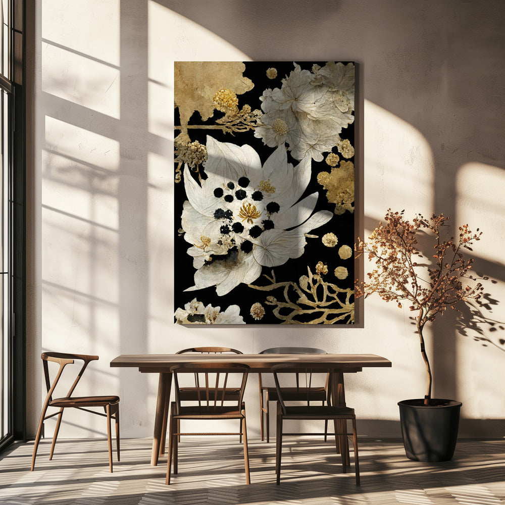 Golden Petal Bloom | Canvas