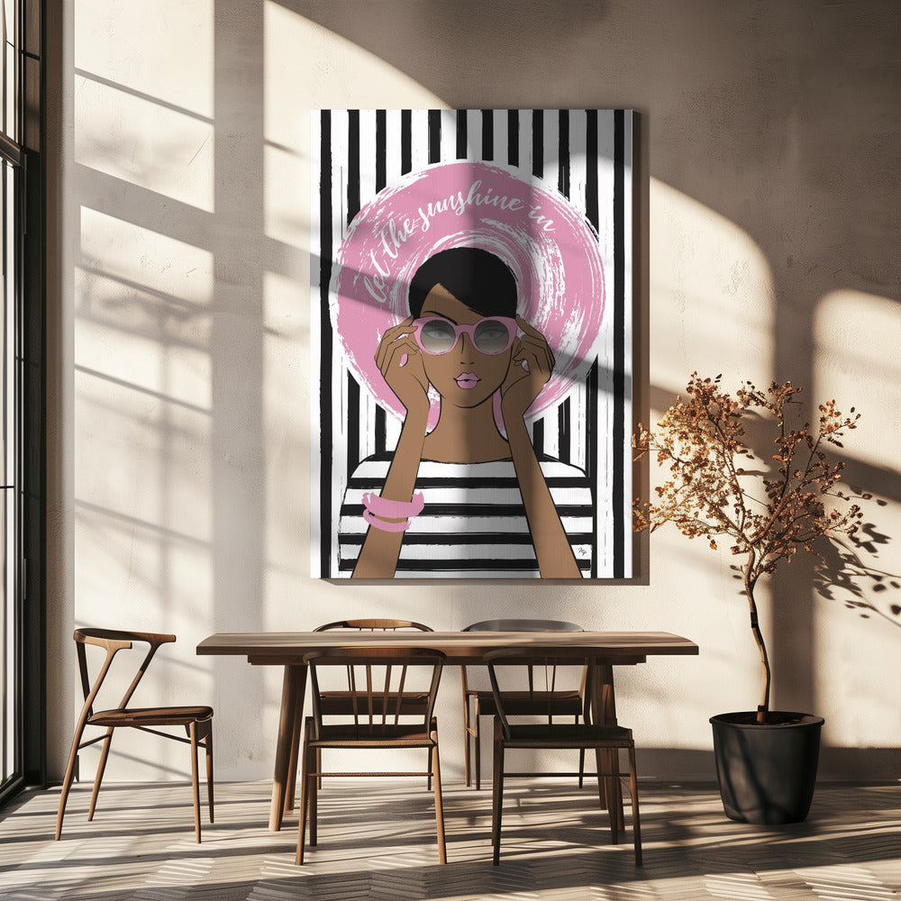 Woman in Pink Sunglasses | Canvas