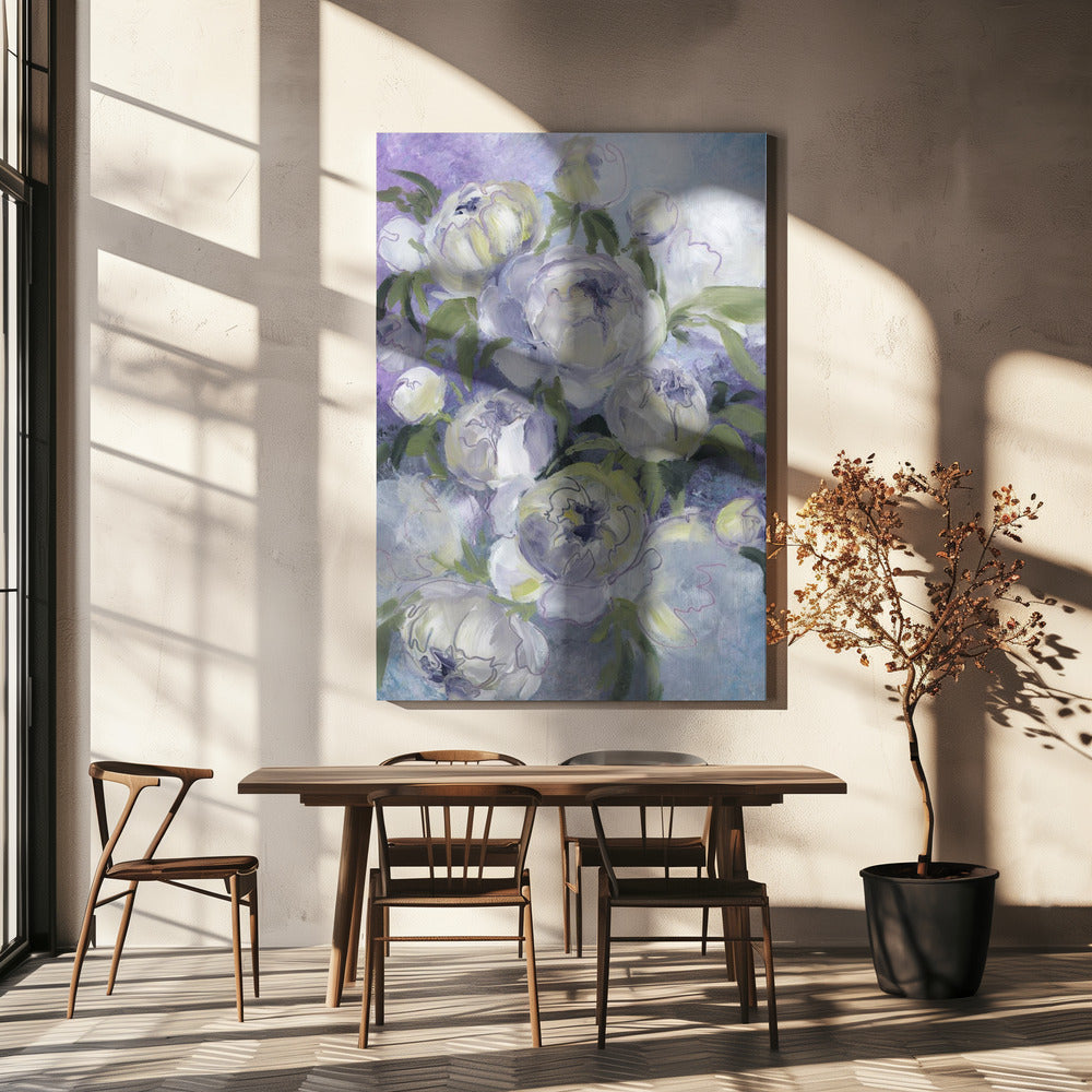 Sady painterly florals in violet | Canvas