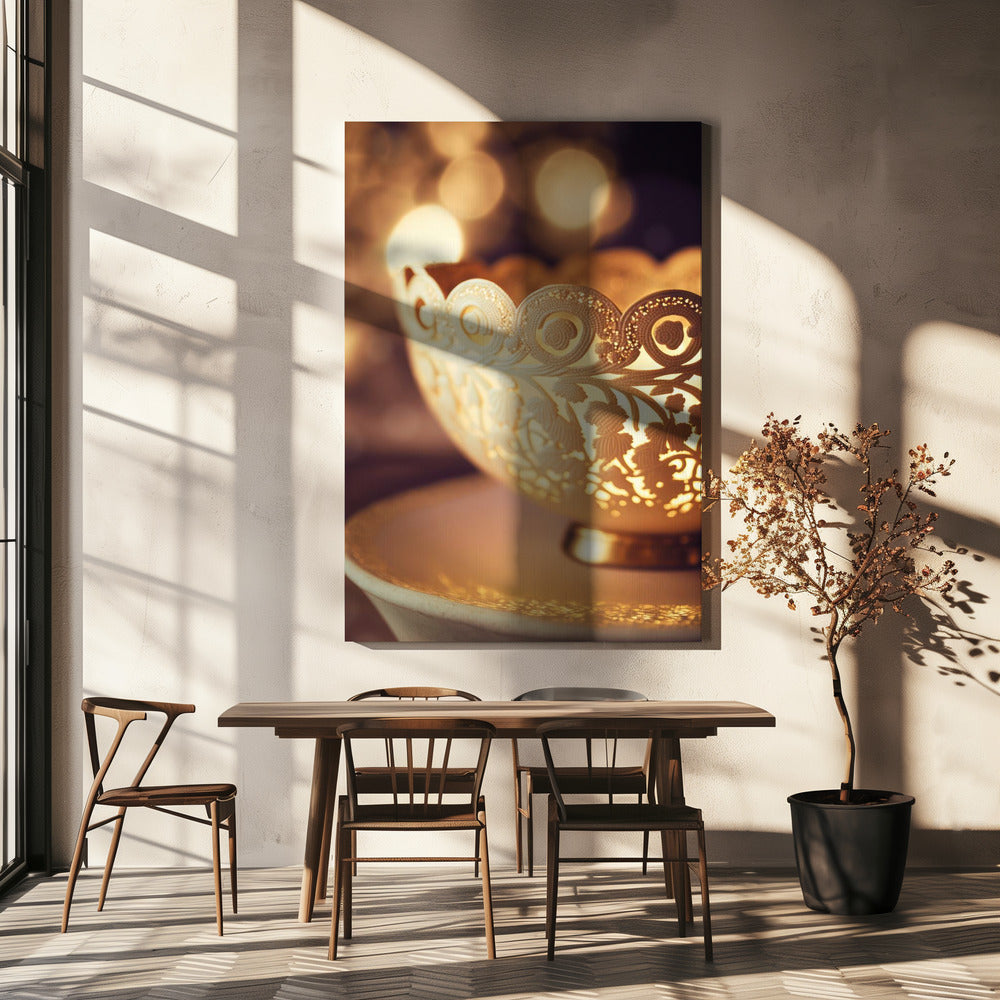 Golden Lace Glow | Canvas