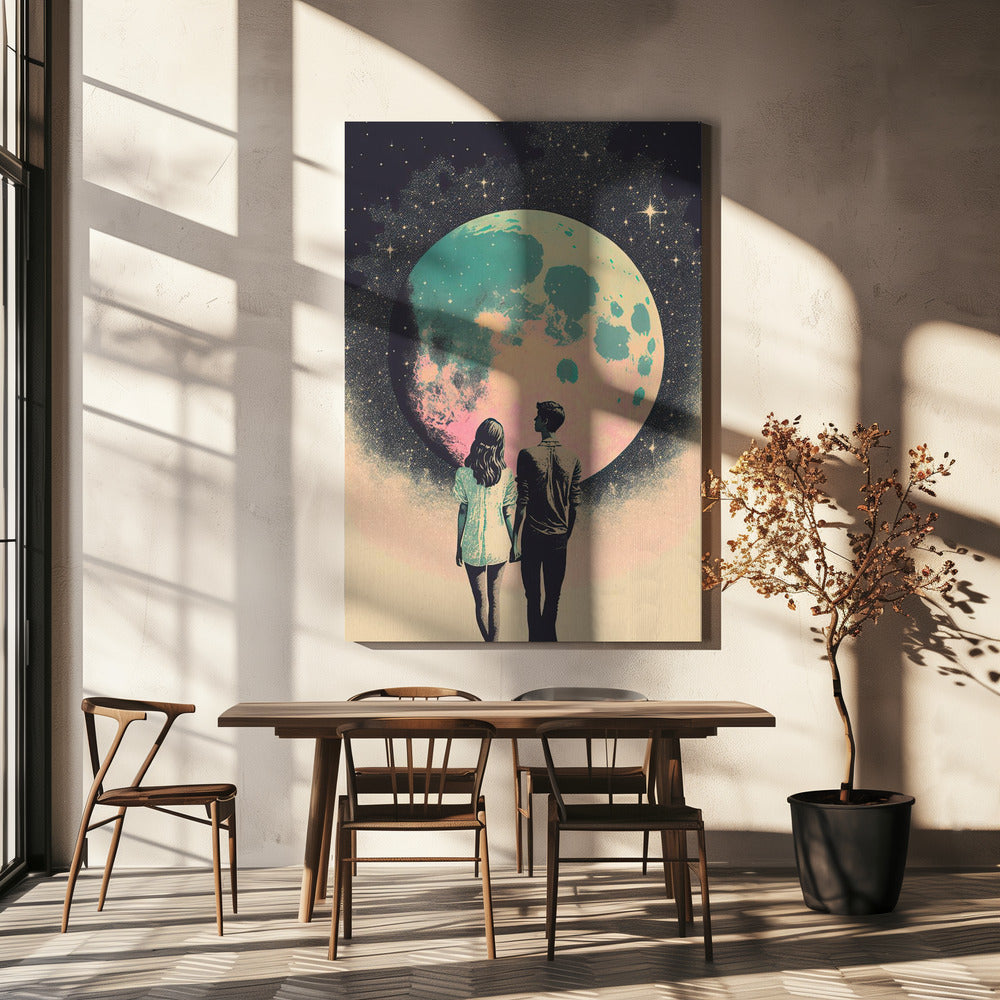 Lunar Lovers&#039; Journey | Canvas