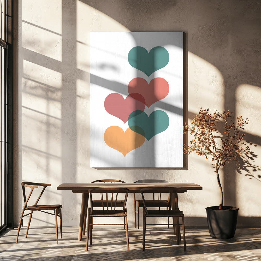 Mid century hearts | Canvas