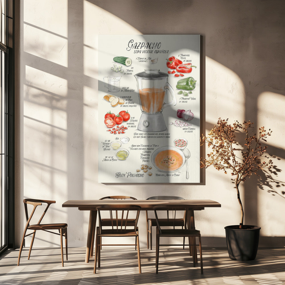Gazpacho illustrated recipe in Spanish | Canvas