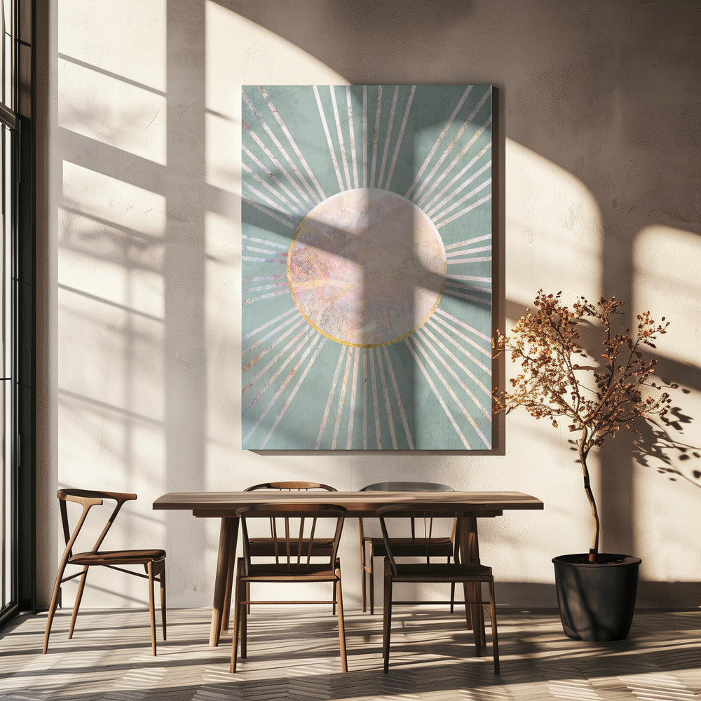 Sage Green Boho Sun Rays | Canvas