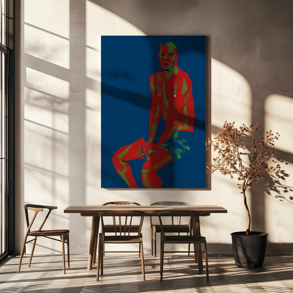 A Man Posing Blue | Canvas