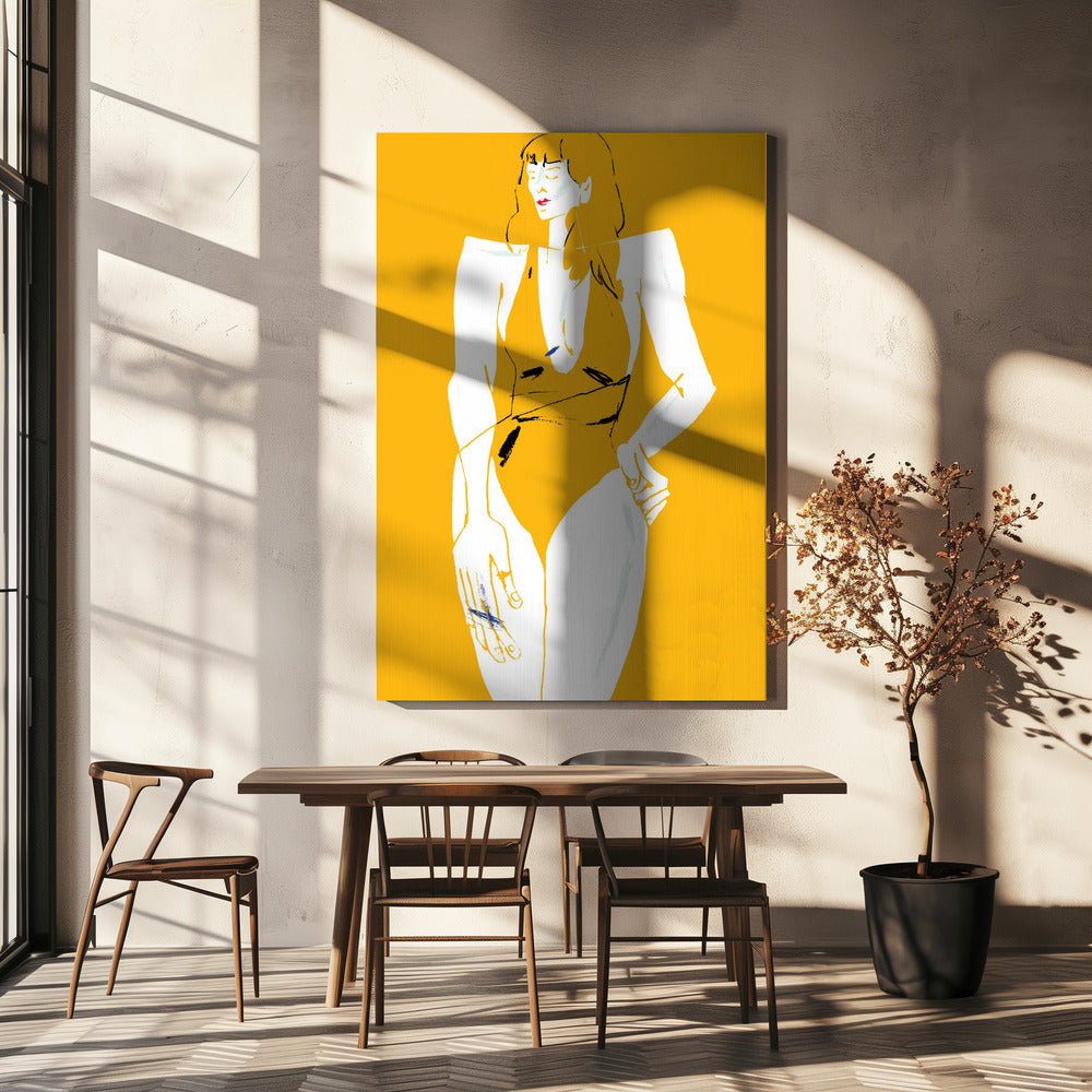 Girl in Bathing Suit Yellow | Canvas