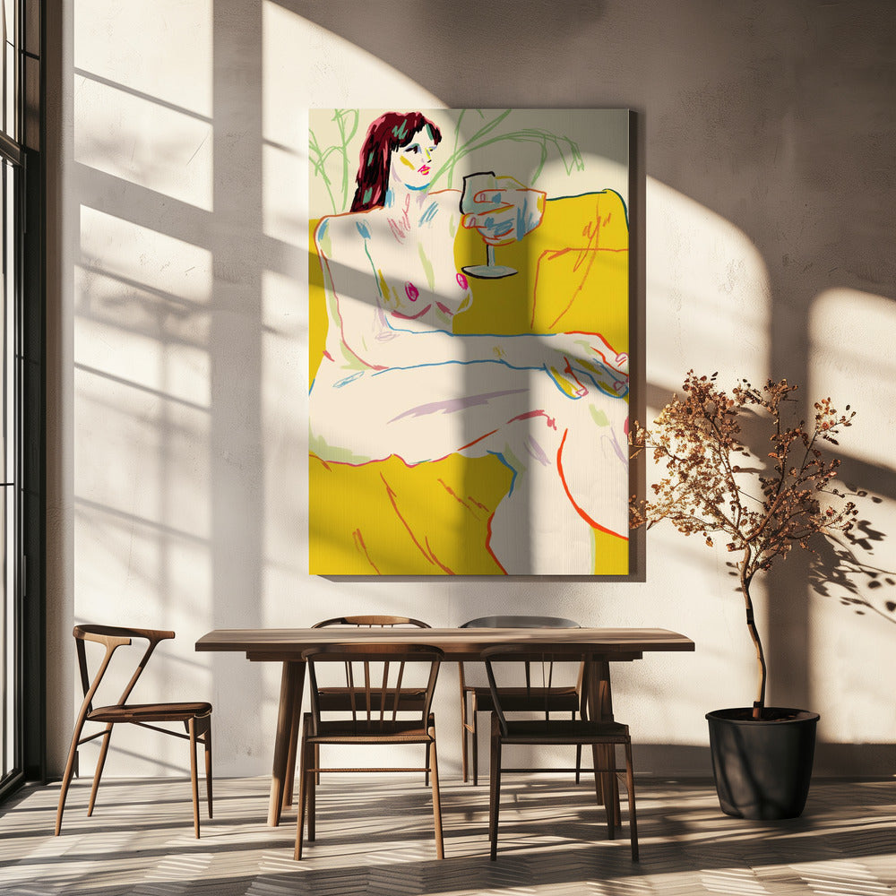 Girl With A Wineglass | Canvas