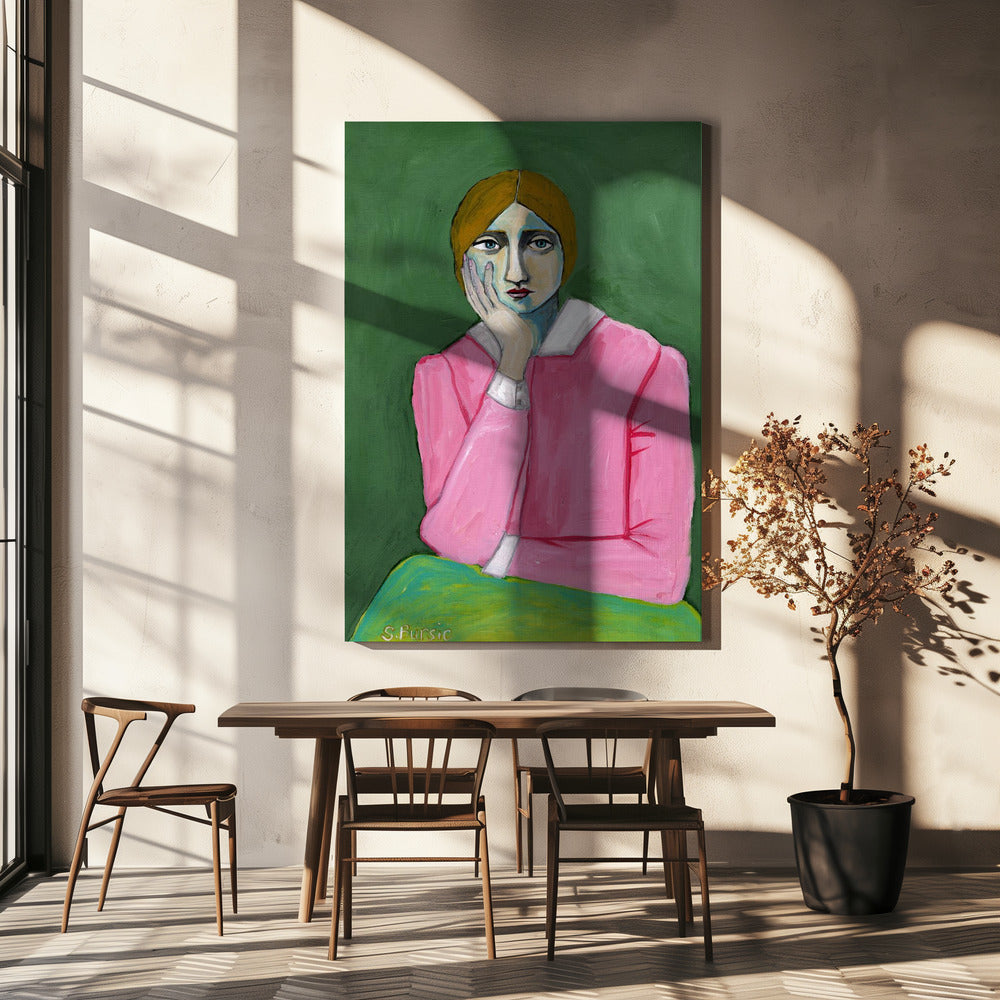 Vintage Lady in pink | Canvas