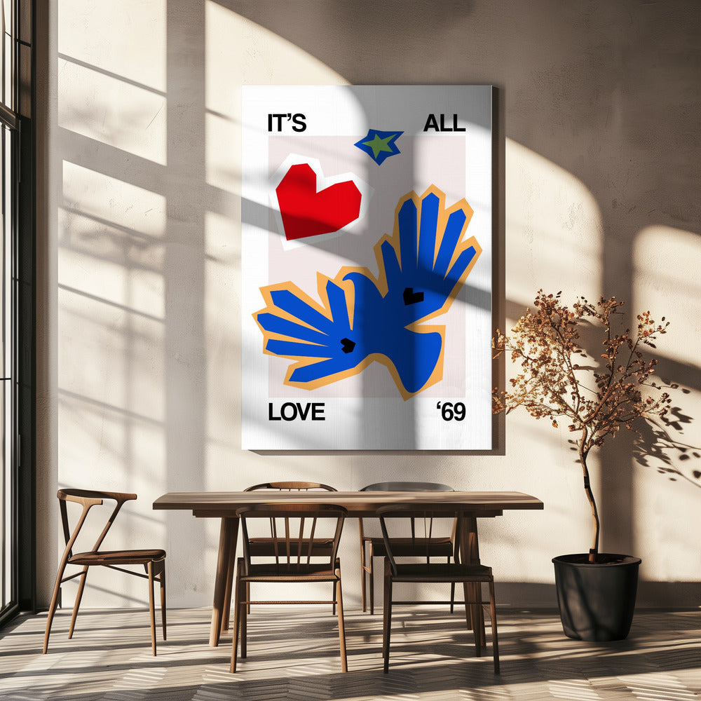 It's All Love '69 Bird Blue | Canvas