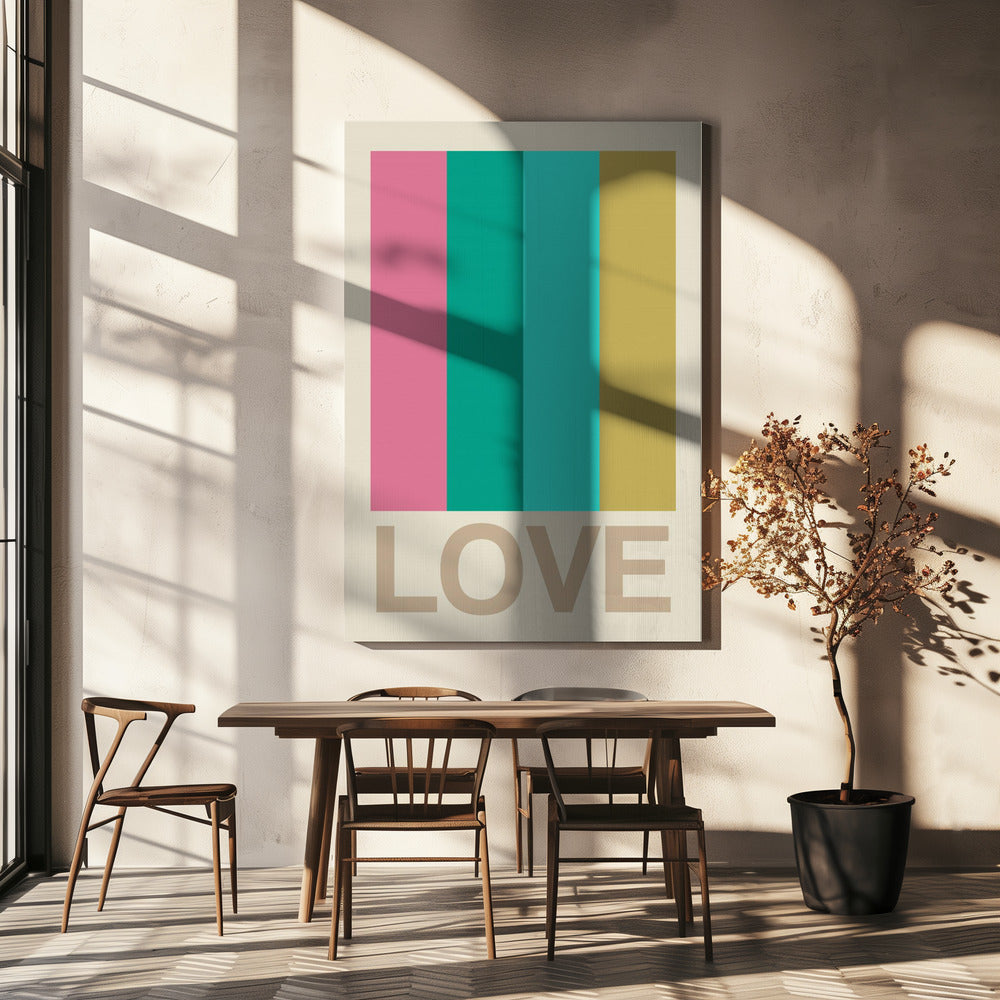 Retro Stripe LOVE CItrus | Canvas