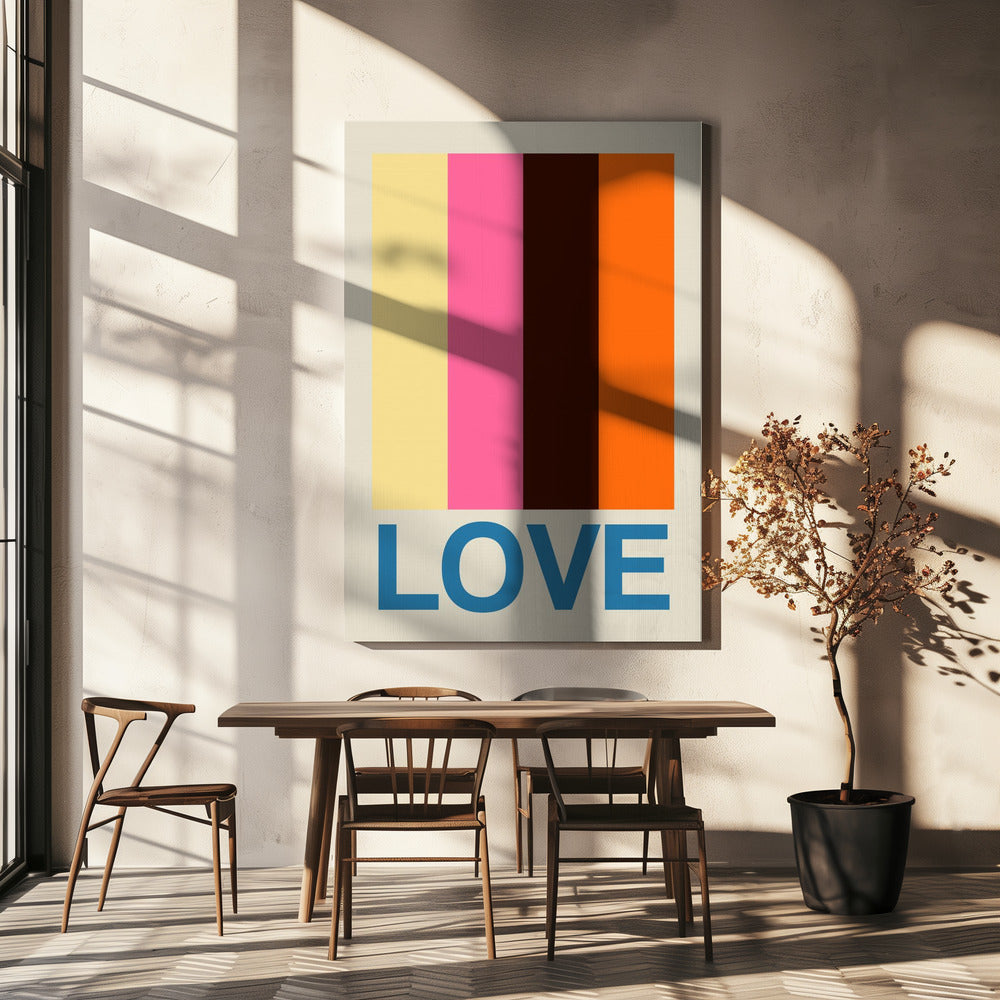 Retro Stripe LOVE Summer Fruits | Canvas