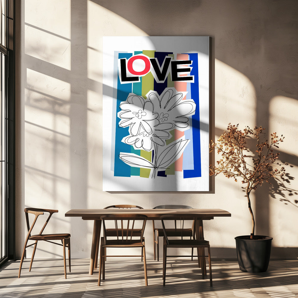 Scribble Flower Blue | Canvas