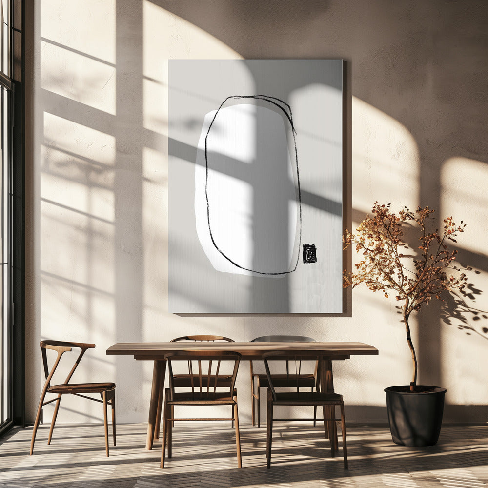 Black And White Oval Shape | Canvas