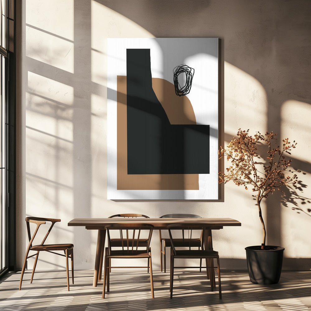 Geometric Shapes In Black And Brown | Canvas