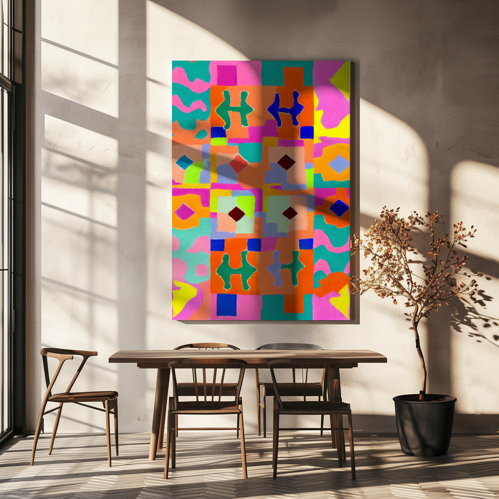 Vivid Geometric Tapestry | Canvas