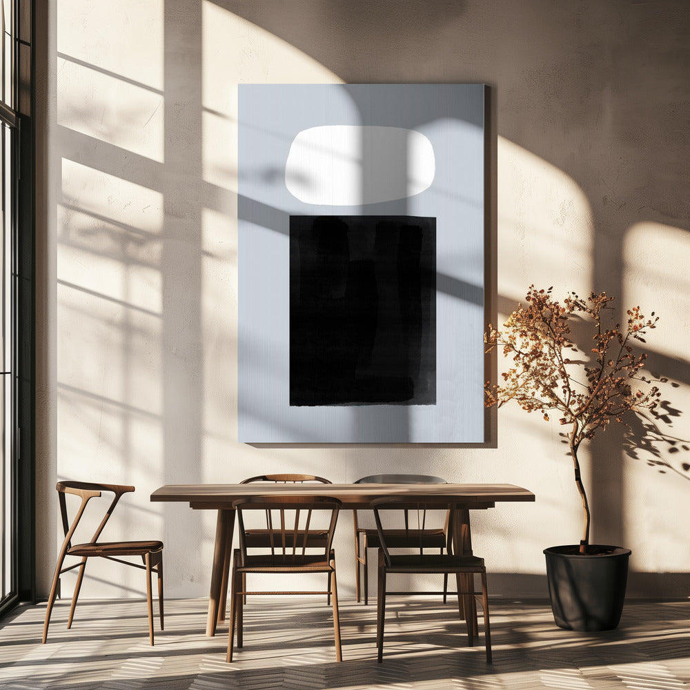 Black Rectangle Beneath A White Oval | Canvas
