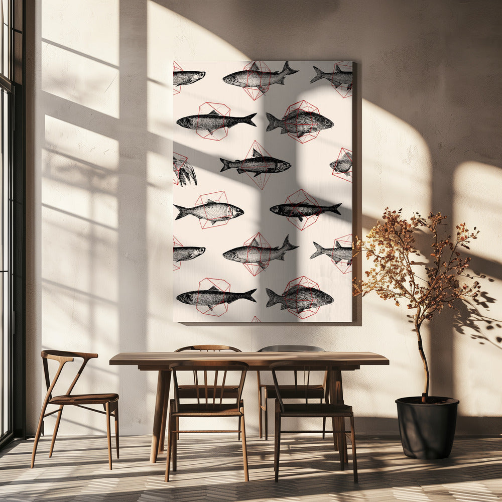 Fishes In Geometrics Nº4 | Canvas