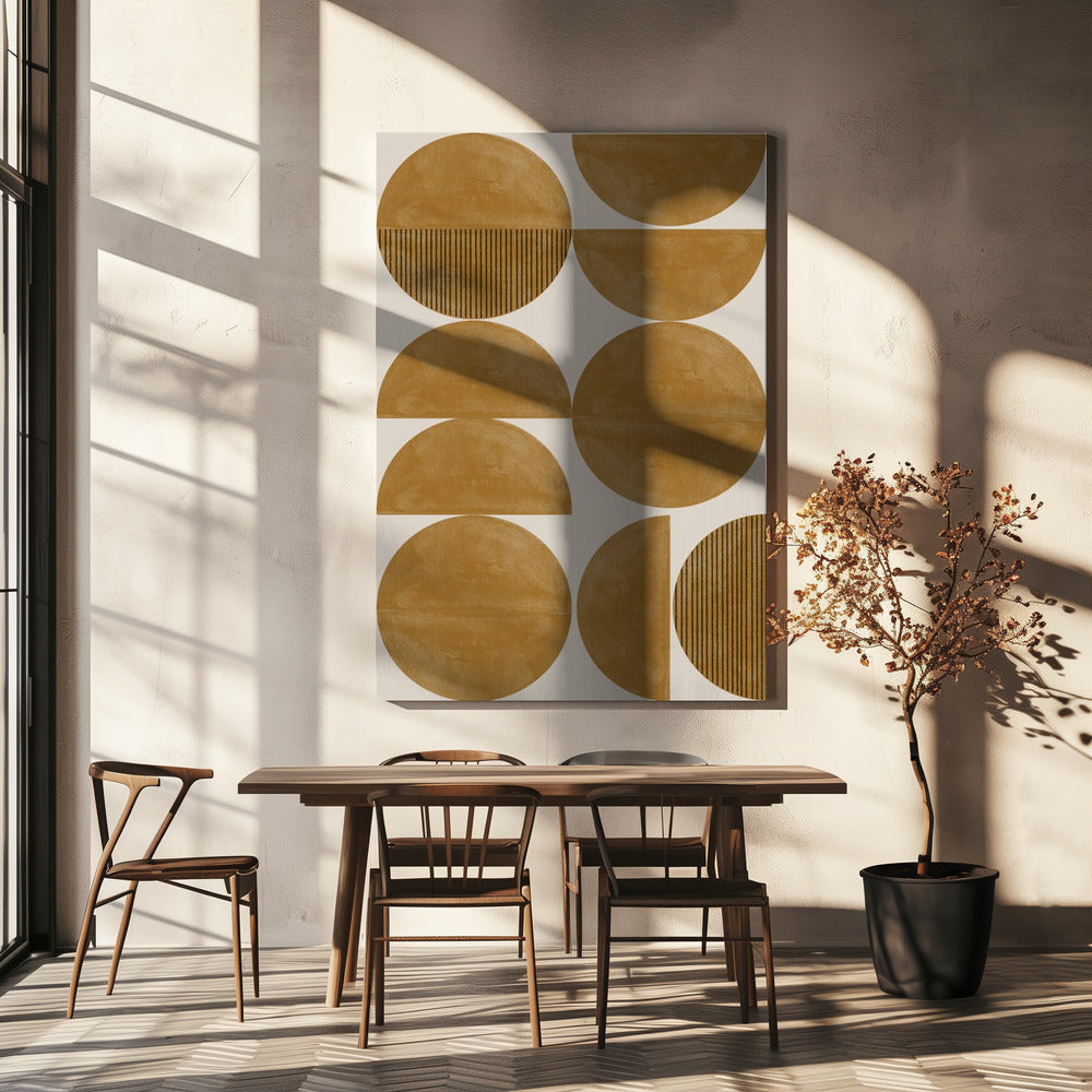 Golden Geometric Rhythm | Canvas