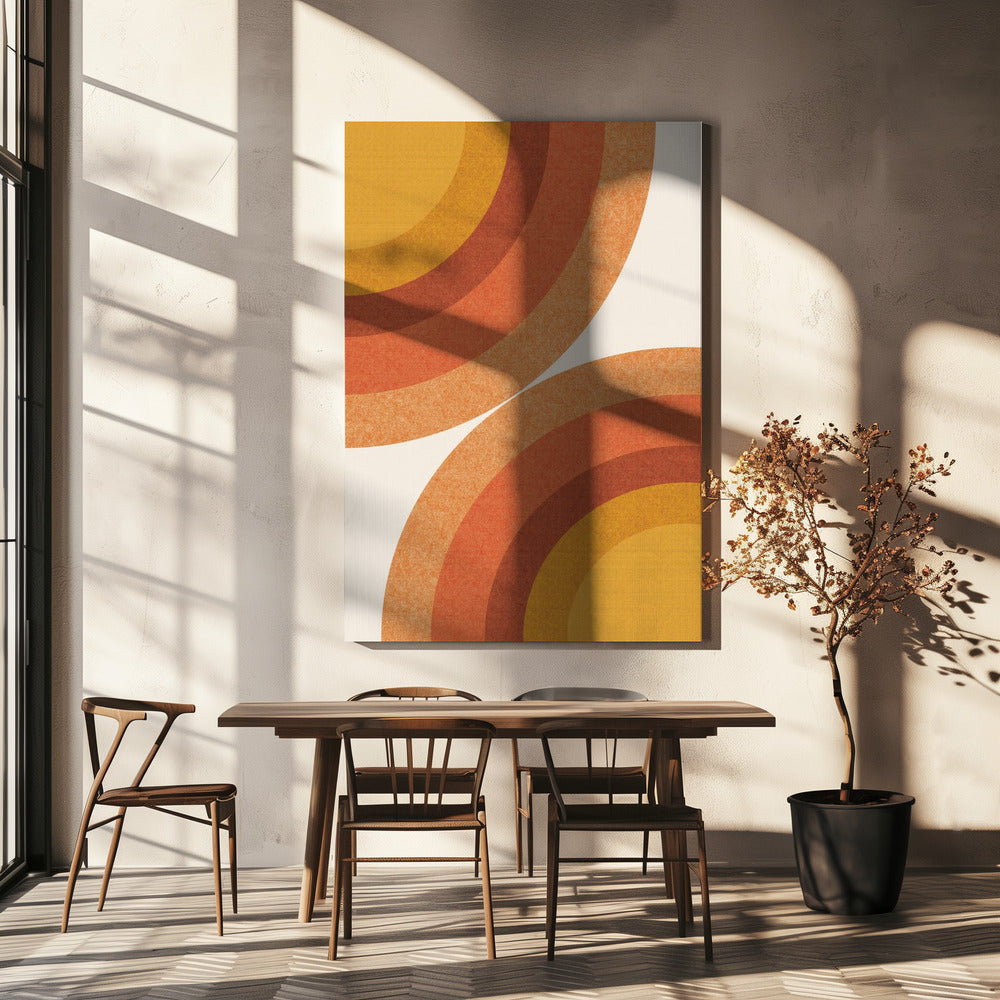 Retro Sunburst Waves | Canvas