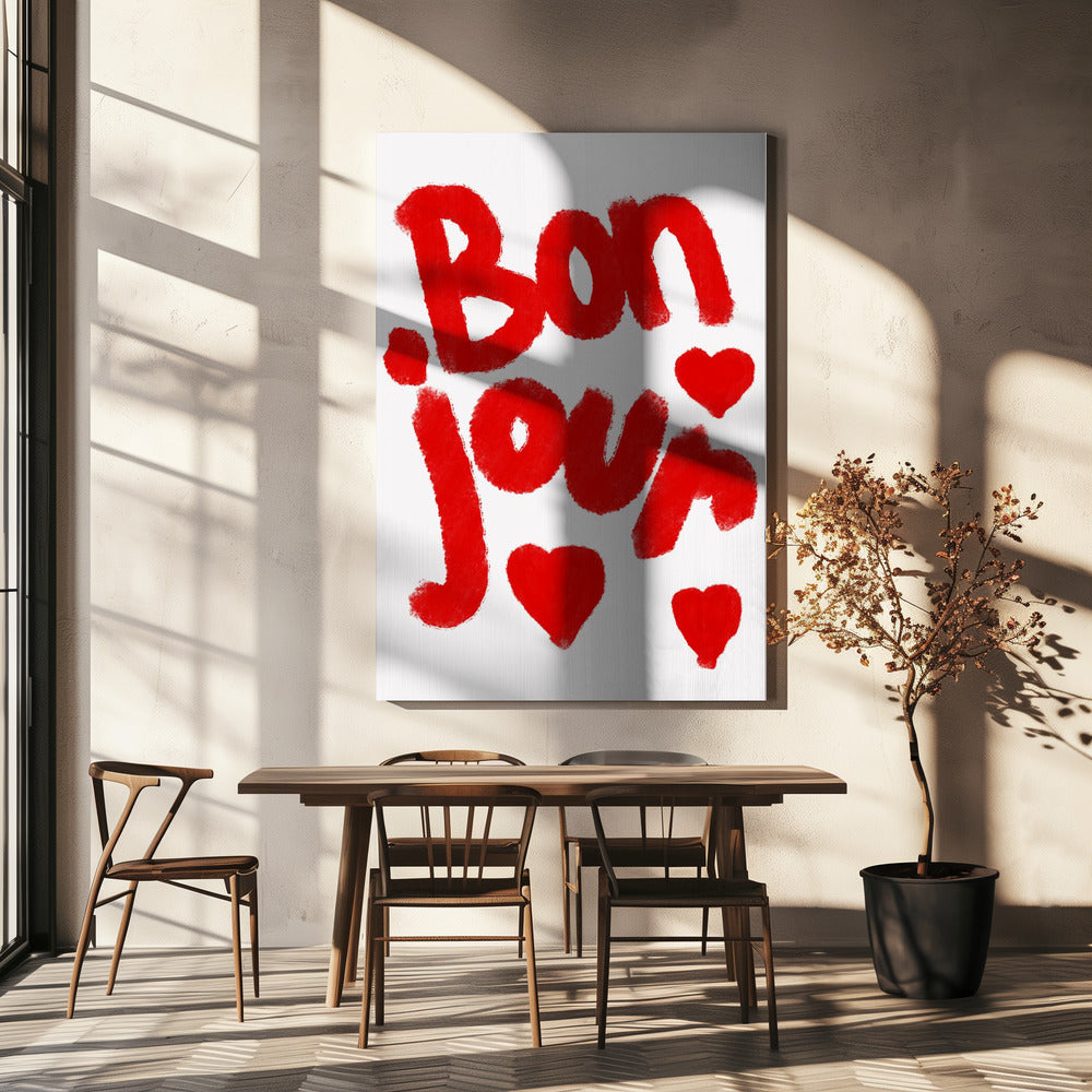 Bonjour Hearts | Canvas