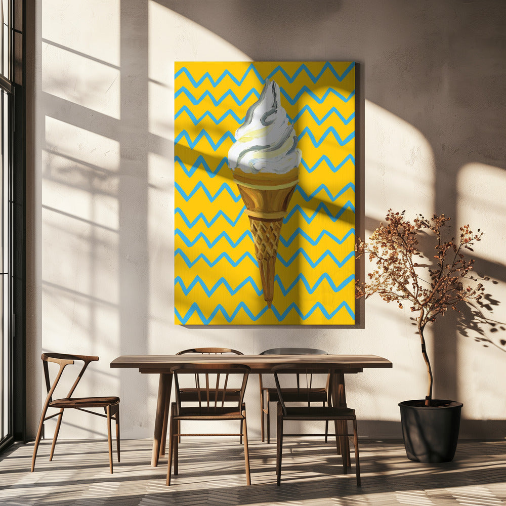 Ice Cream Yellow Zigzag | Canvas