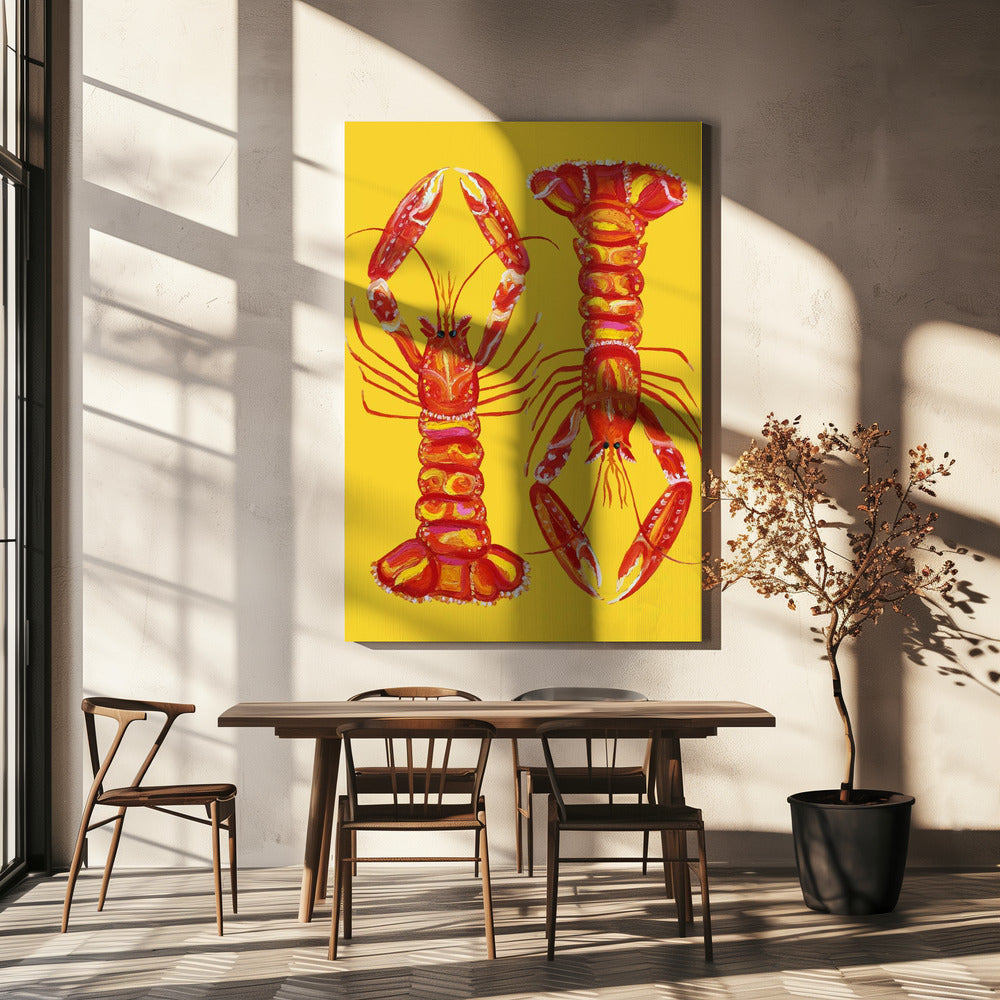 Langoustines On Yellow | Canvas