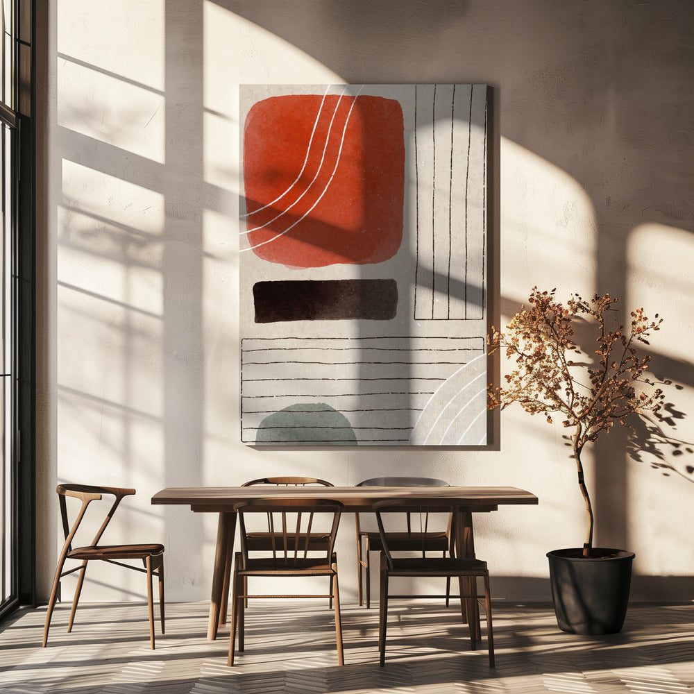 Orange Minimal Shapes #1 | Canvas