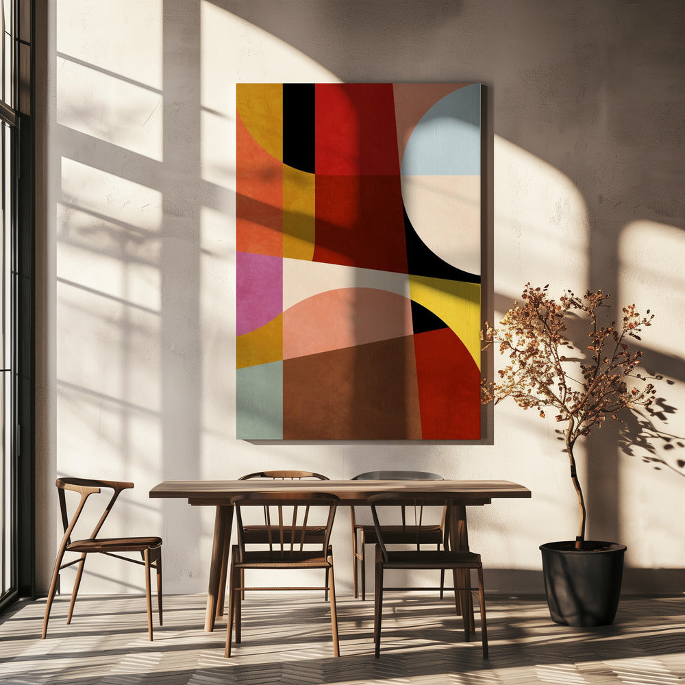 Warm Colors Bauhaus Geometry2 | Canvas