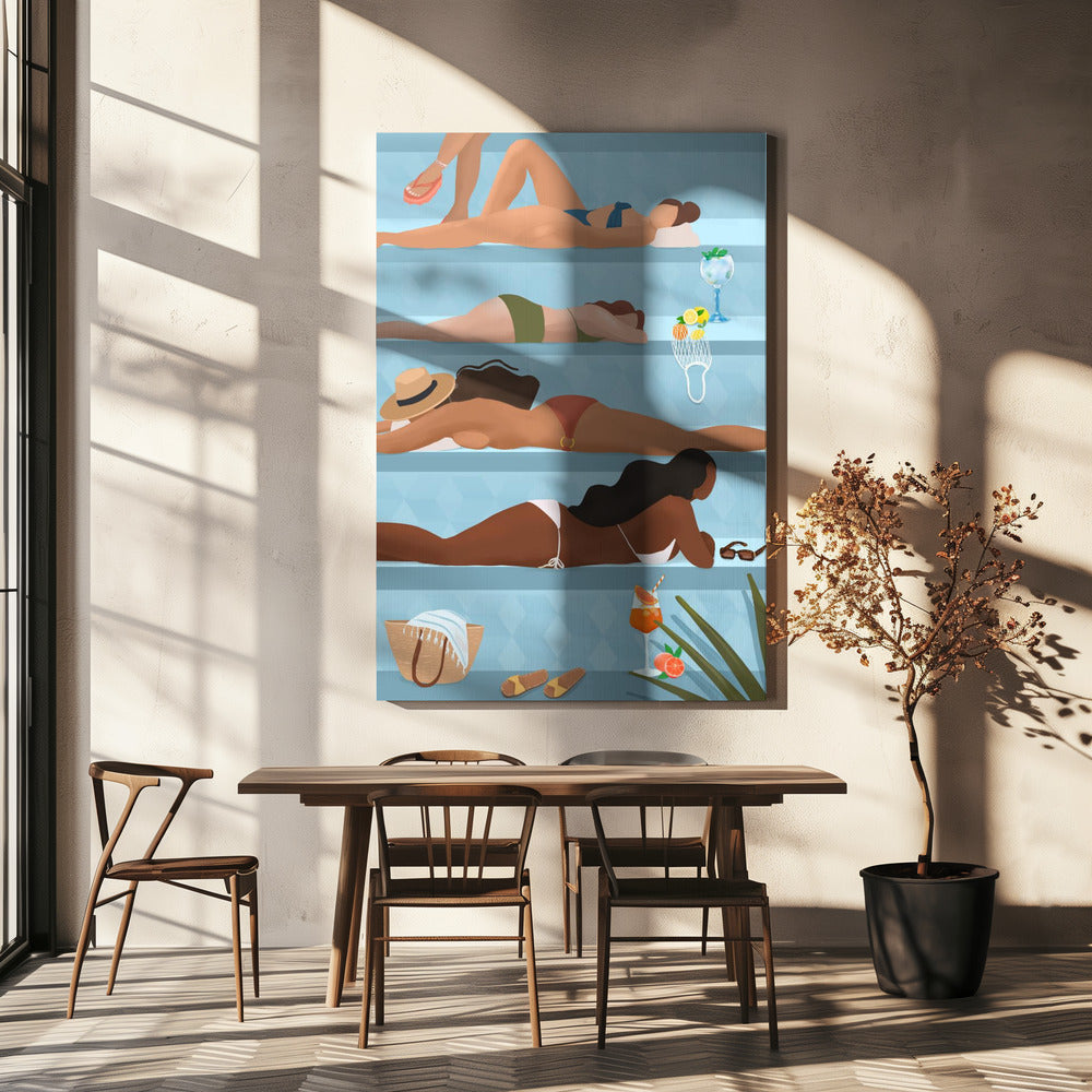 Ladies by the pool | Canvas