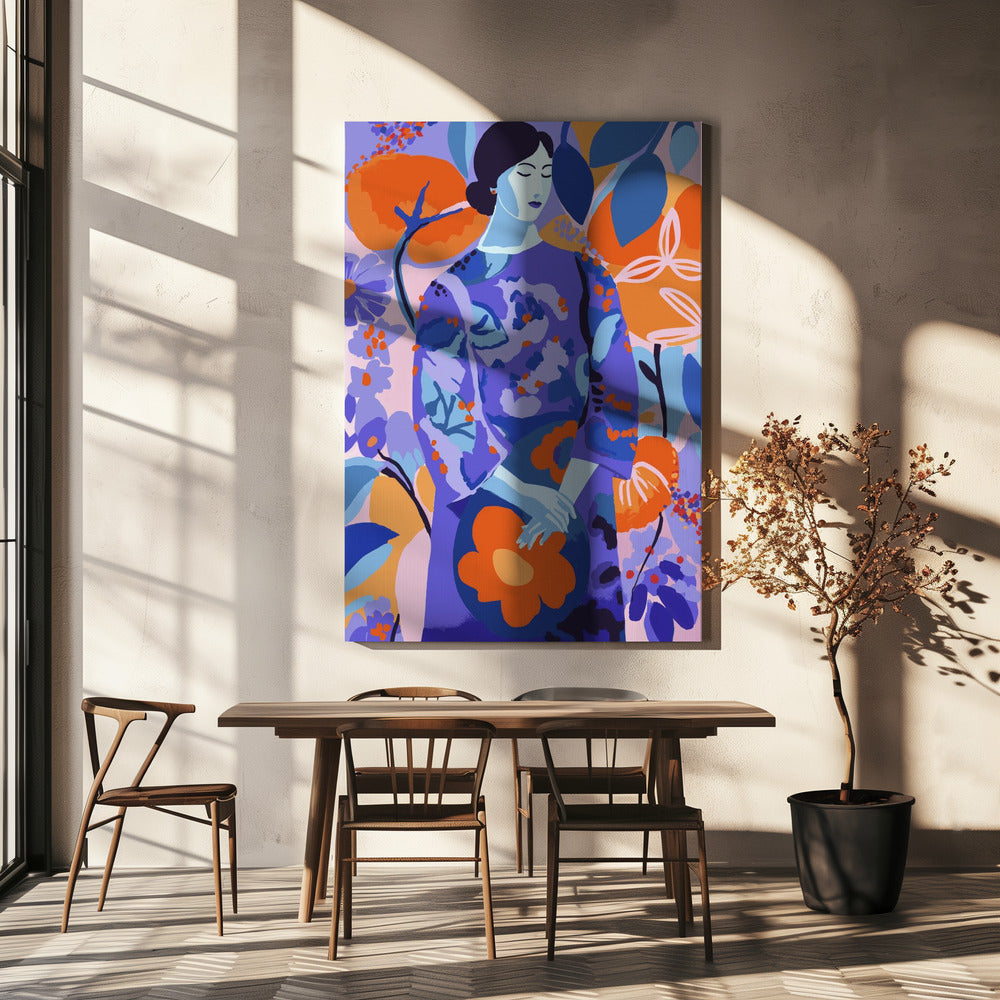 Woman In Flower Garden | Canvas