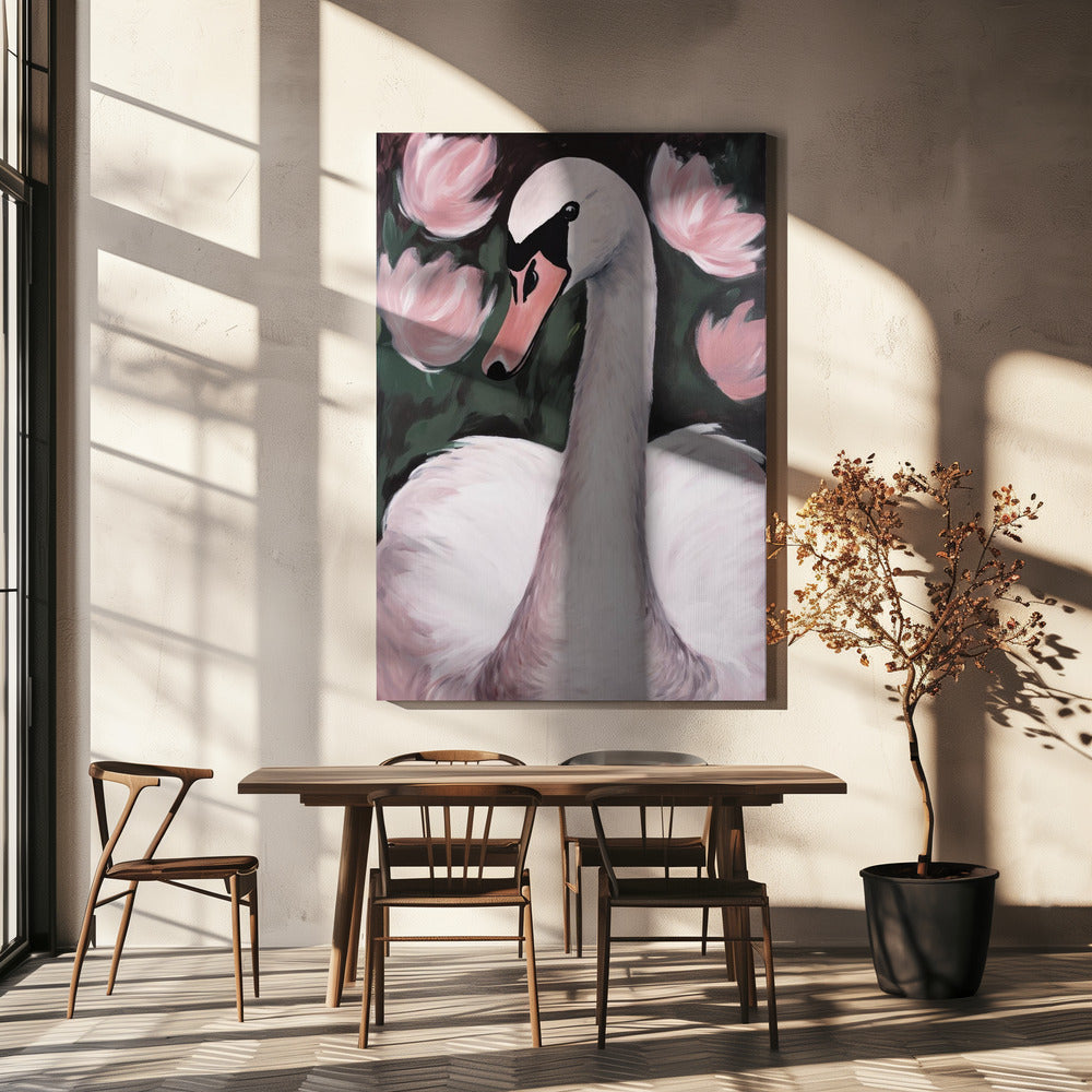 Swan In The Pond | Canvas