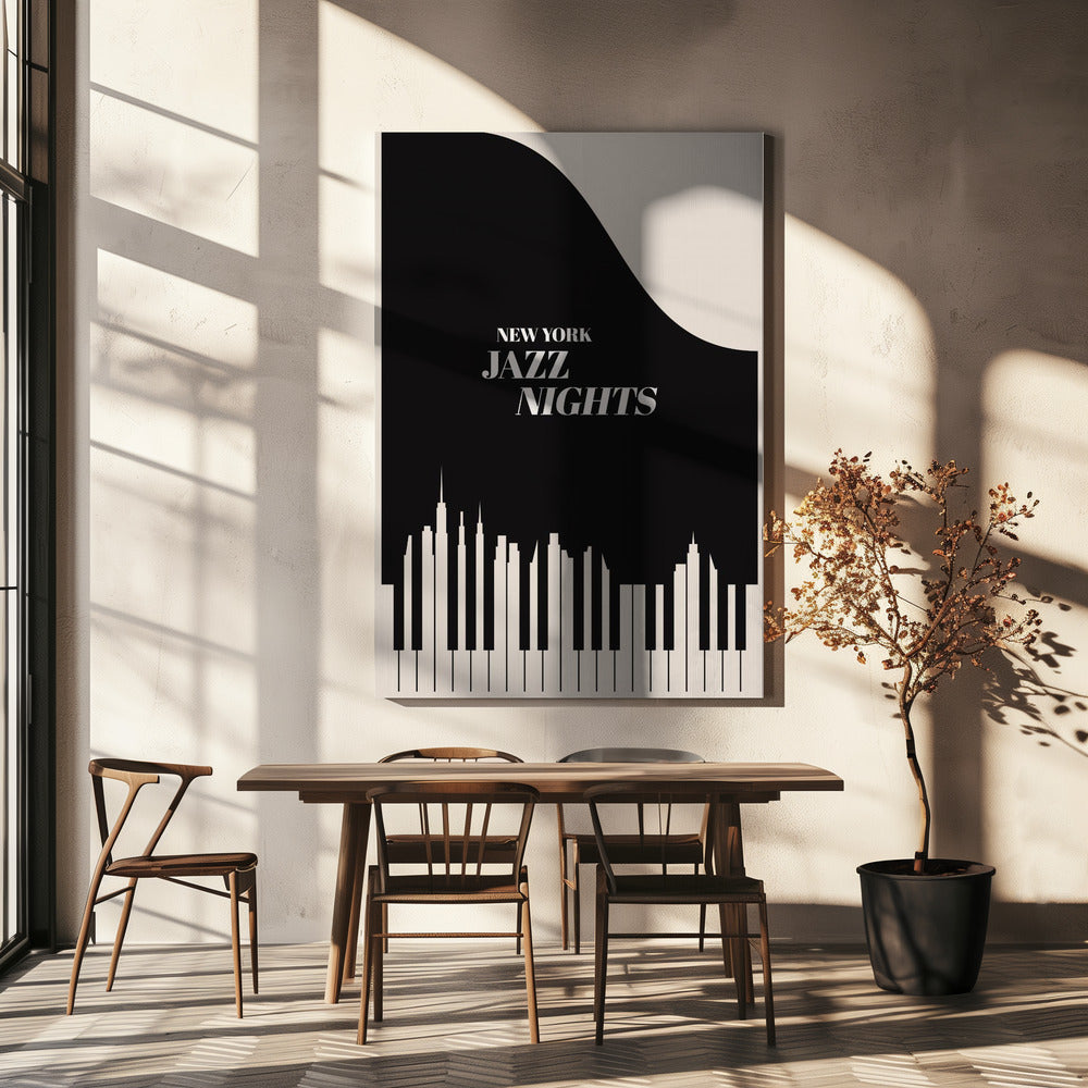 Jazz Nights Nyc   Black | Canvas