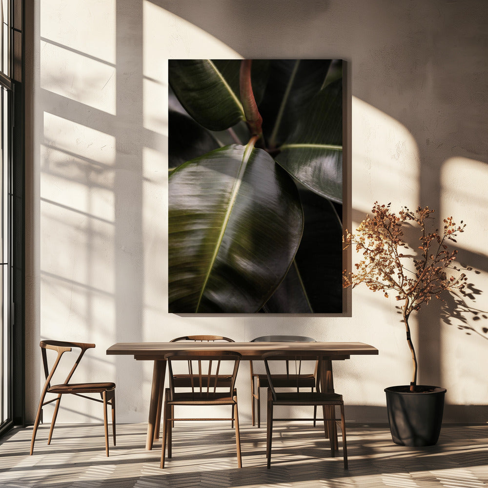 Glossy Leaf Elegance | Canvas