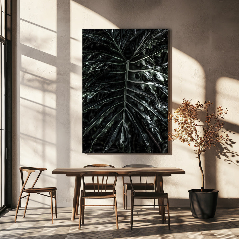 Dark Leaf Elegance | Canvas