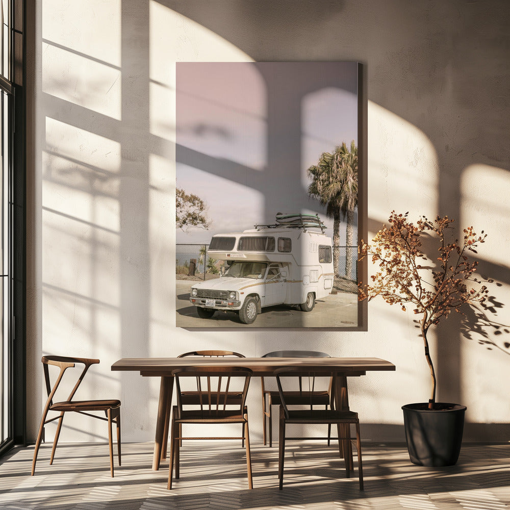 Vintage Camper Parked | Canvas