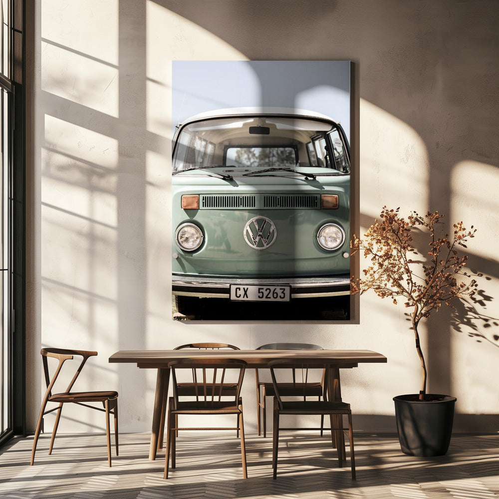 Classic Design In Soft Green Tones Cars | Canvas