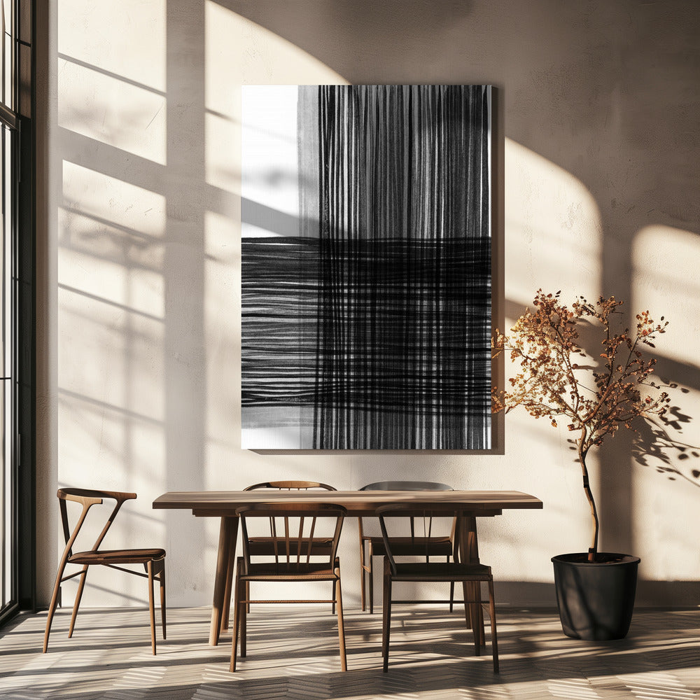 Black And Gray Lines Creating A Grid Pattern | Canvas