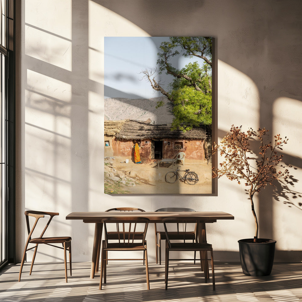 Rustic Indian Village Scene | Canvas
