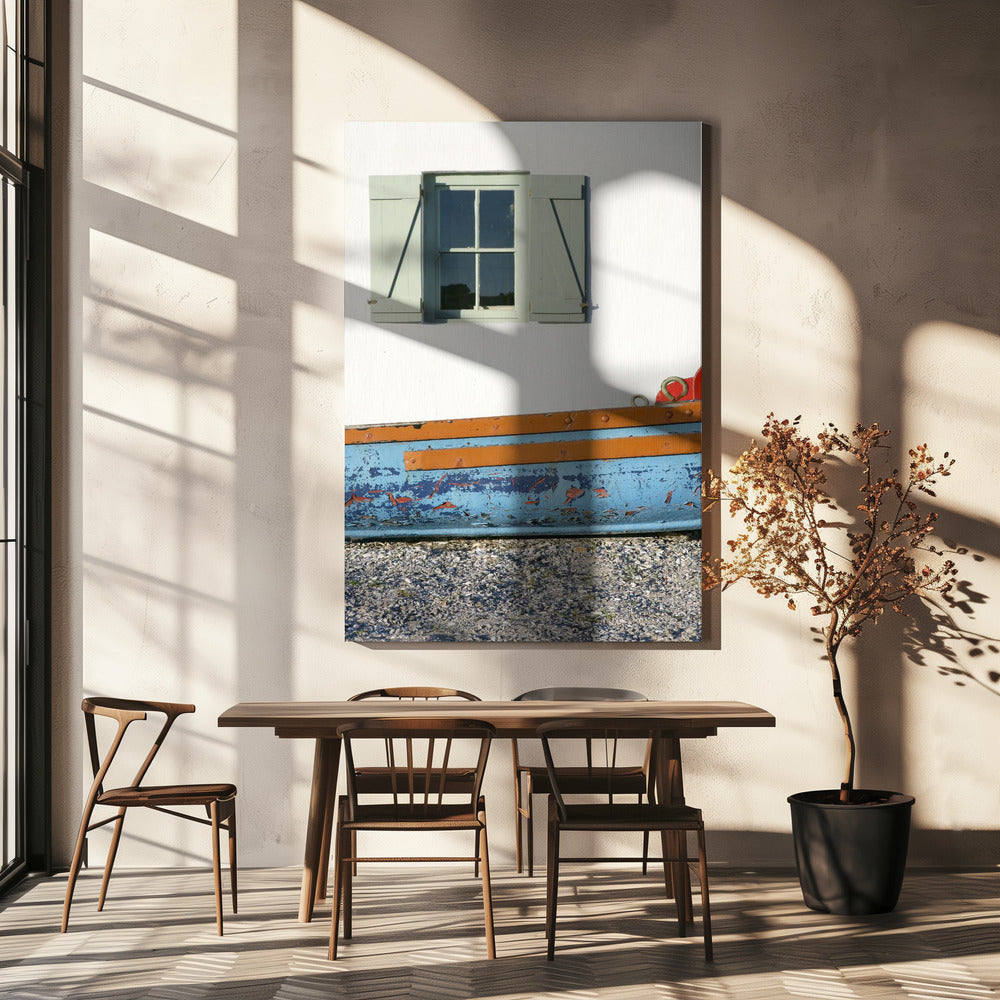 Pastel Hued Window With Shutters | Canvas