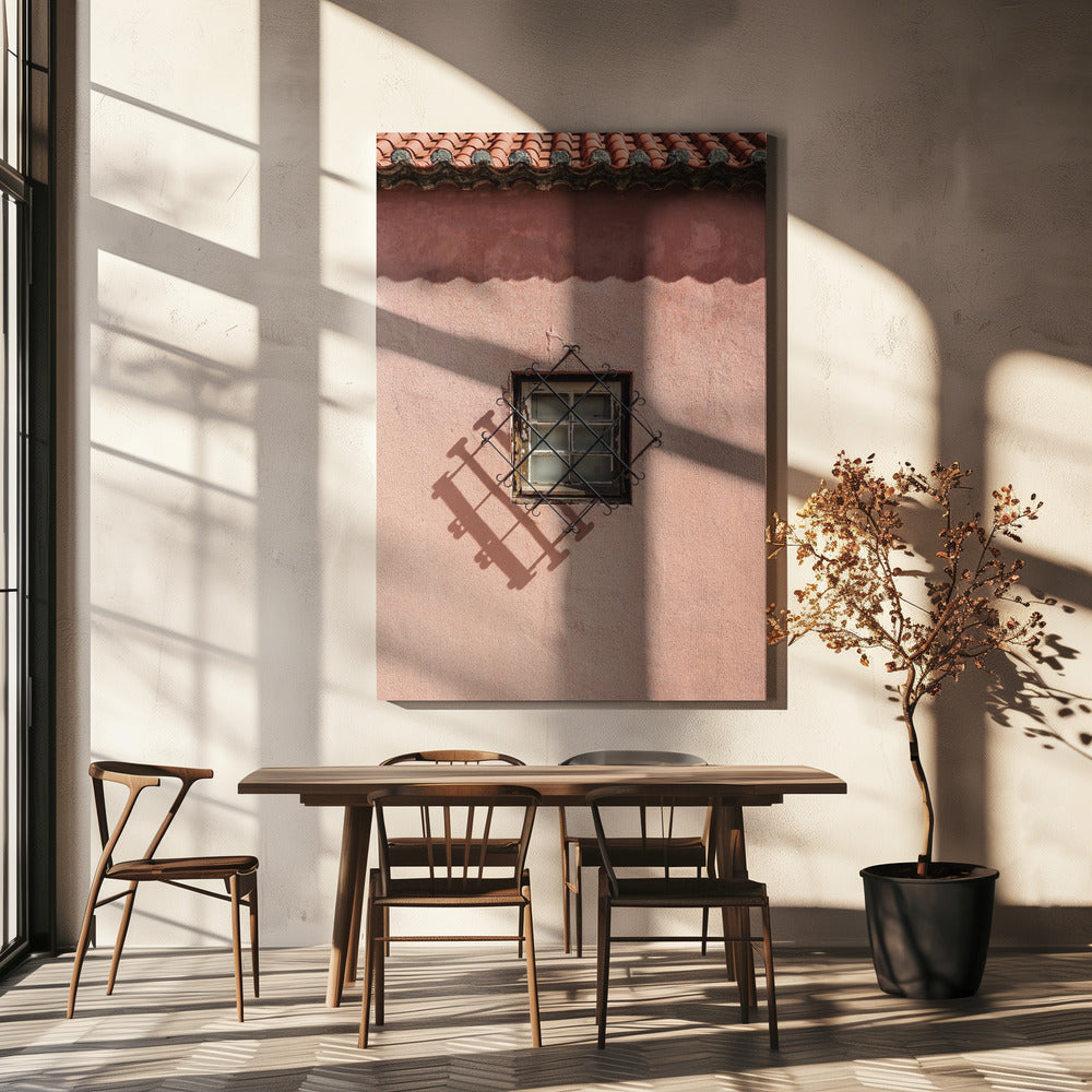 Rustic Pink Wall With A Vintage Window | Canvas