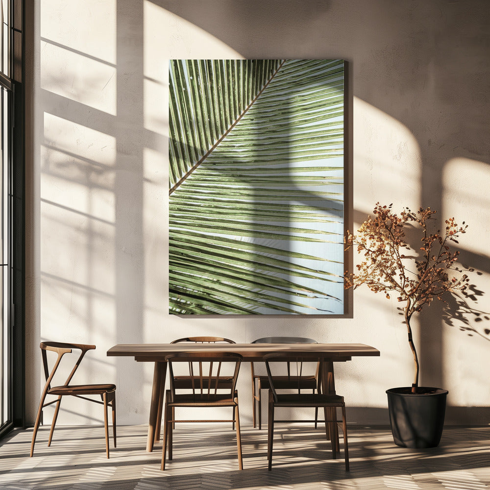 Intricate Pattern Of A Green Palm Leaf | Canvas