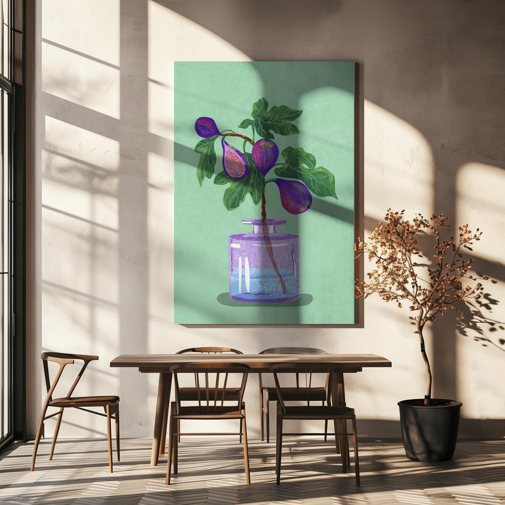 Figs Branch In Vase | Canvas