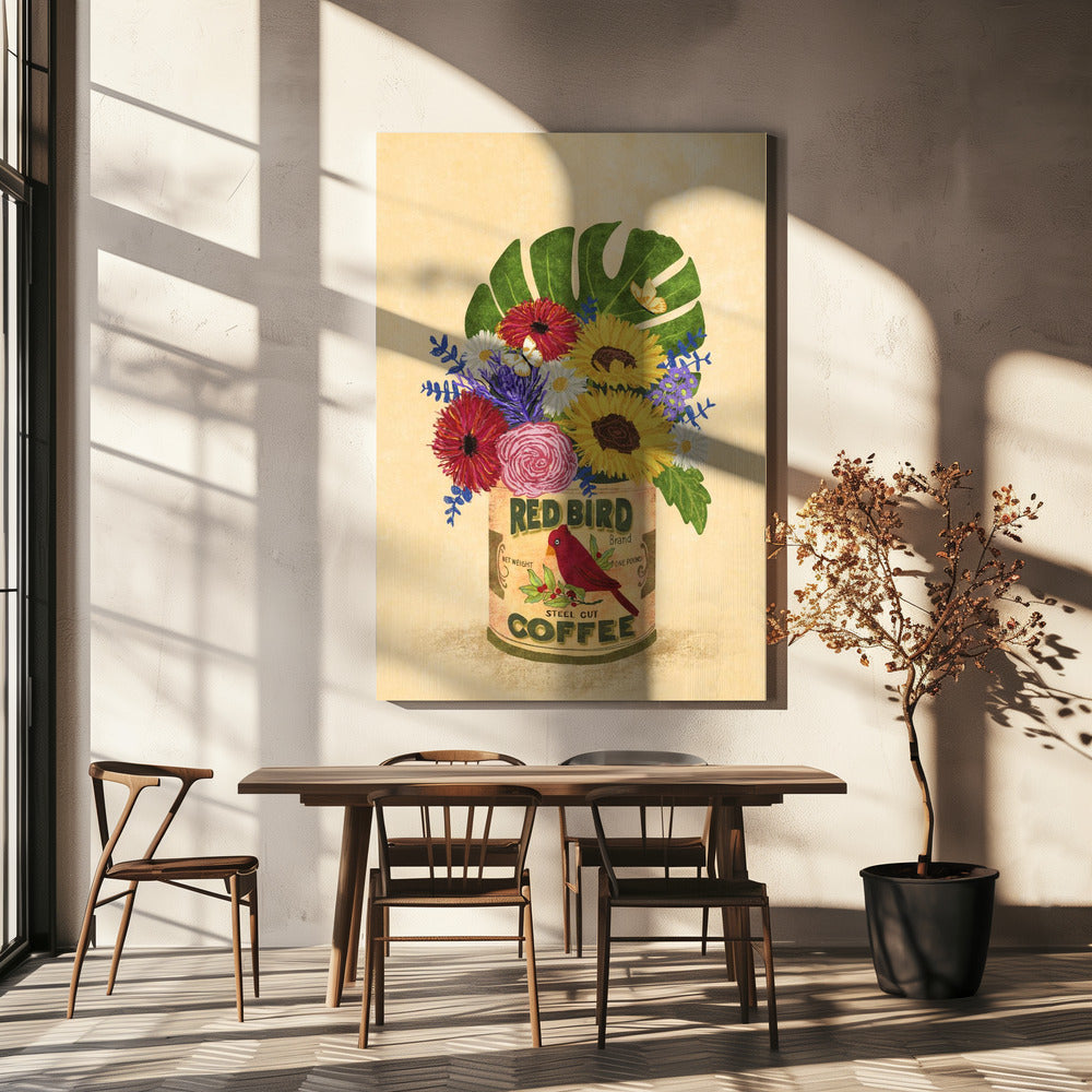 Flowers In a Vintage Coffee Can | Canvas