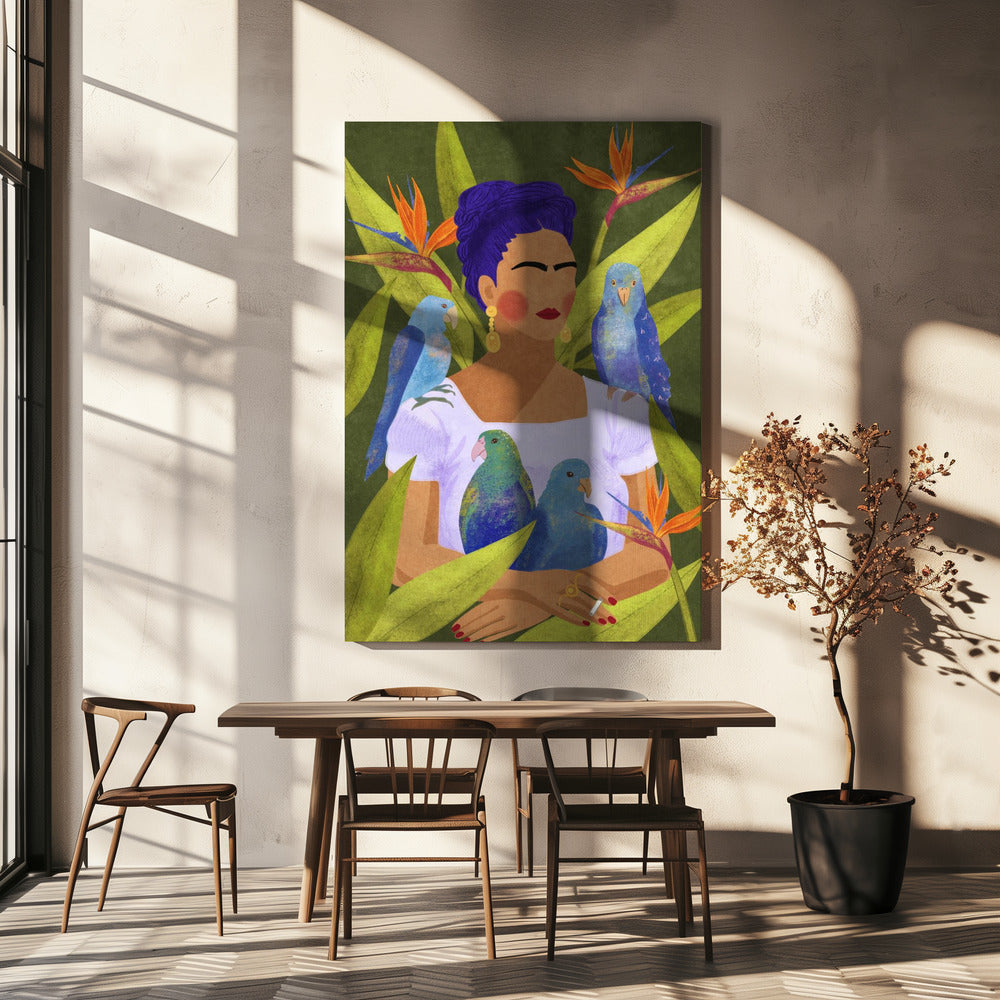 Frida and birds | Canvas