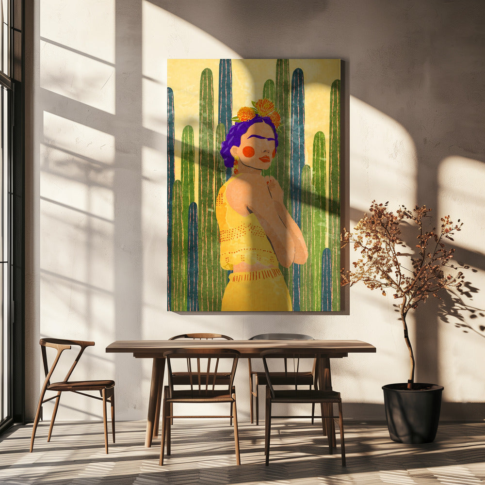 Frida and cacti | Canvas